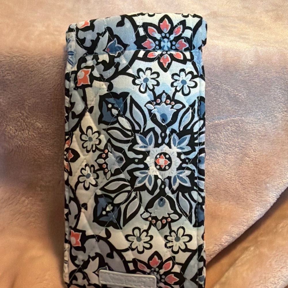 Vera Bradley Floral Pattern Eyeglass Case in Blue, Black, White, Pink